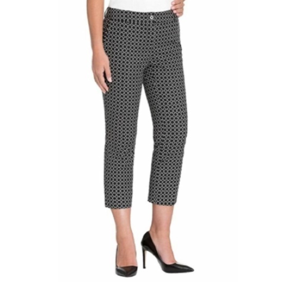 Hilary Radley Moroccan Print Capri Pants Black Size 2 - Picture 2 of 13